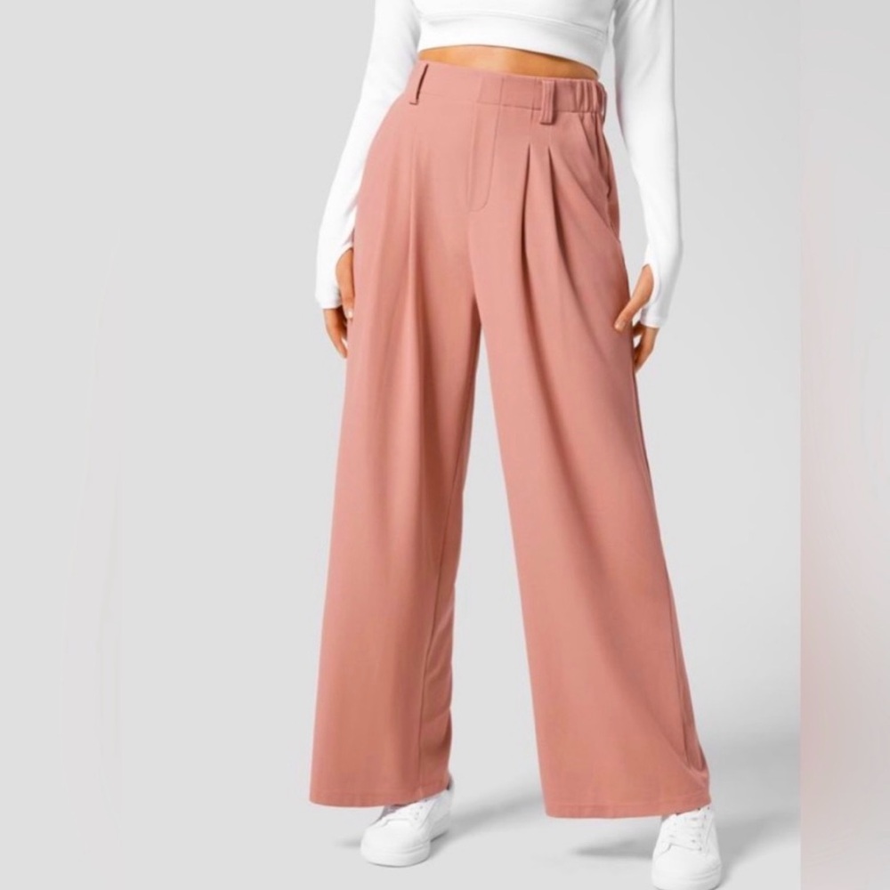 NWT Halara Flex High Waisted Pocket Wide Leg Waffle Work Pants Size Small